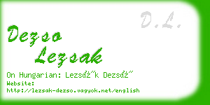dezso lezsak business card